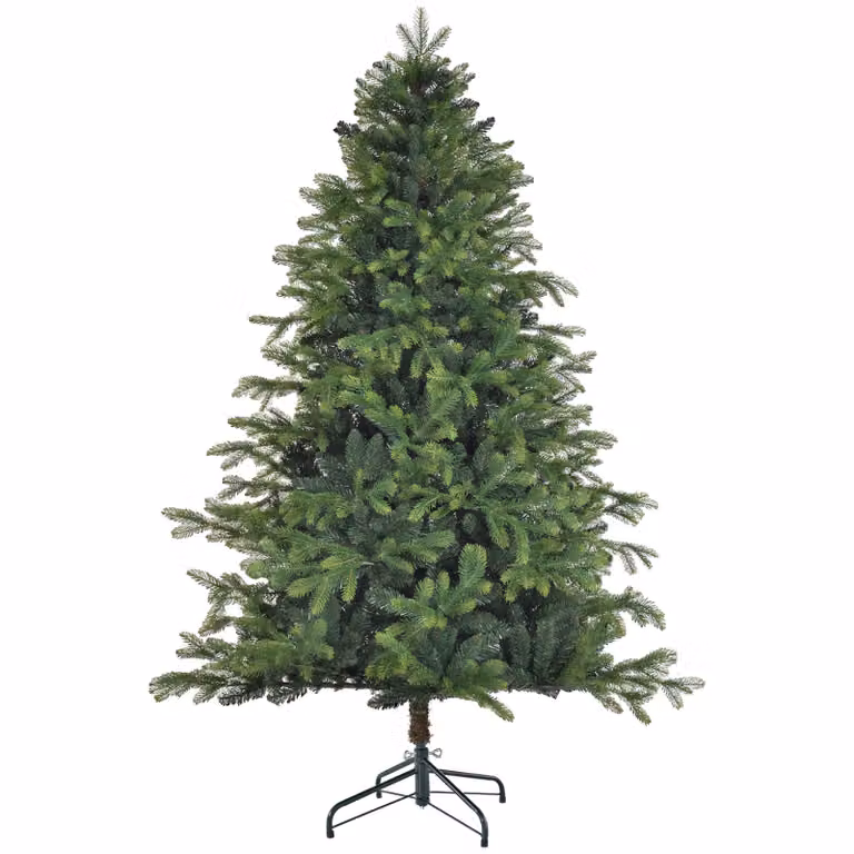 HOMCOM Kunstkerstboom met 724 takken, realistisch uiterlijk en vlamvertragend, Groen, Hoogte: 180 cm