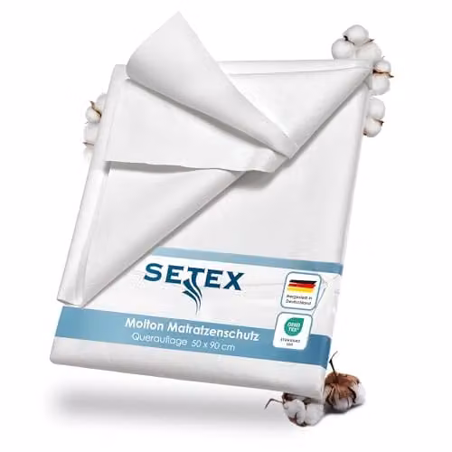 SETEX Waterdichte molton matrasbeschermer voor kinderbedden, set van 2, wit, B: 50 cm, D: 90 cm