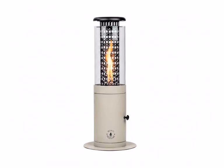 Monti HeatLine Ember moderne pellet chiminea in beige gecoat metaal B/D/H: 58 x 24 x 24 cm