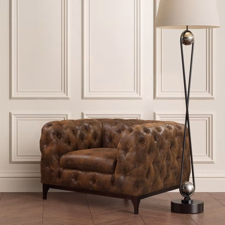 home24 Fauteuil Goda Bruin Microvezel B/D/H: 125 x 75 x 100 cm