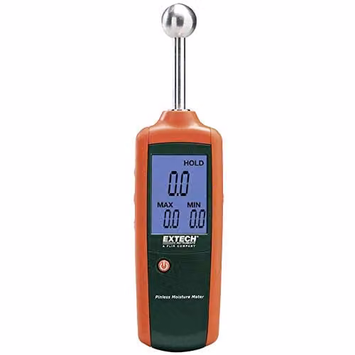 Extech MO257 Pinloze Vochtmeter voor hout en bouw, Niet-invasieve vochtigheidsmeting 0-100% relatief, Meetdiepte 20-40 mm