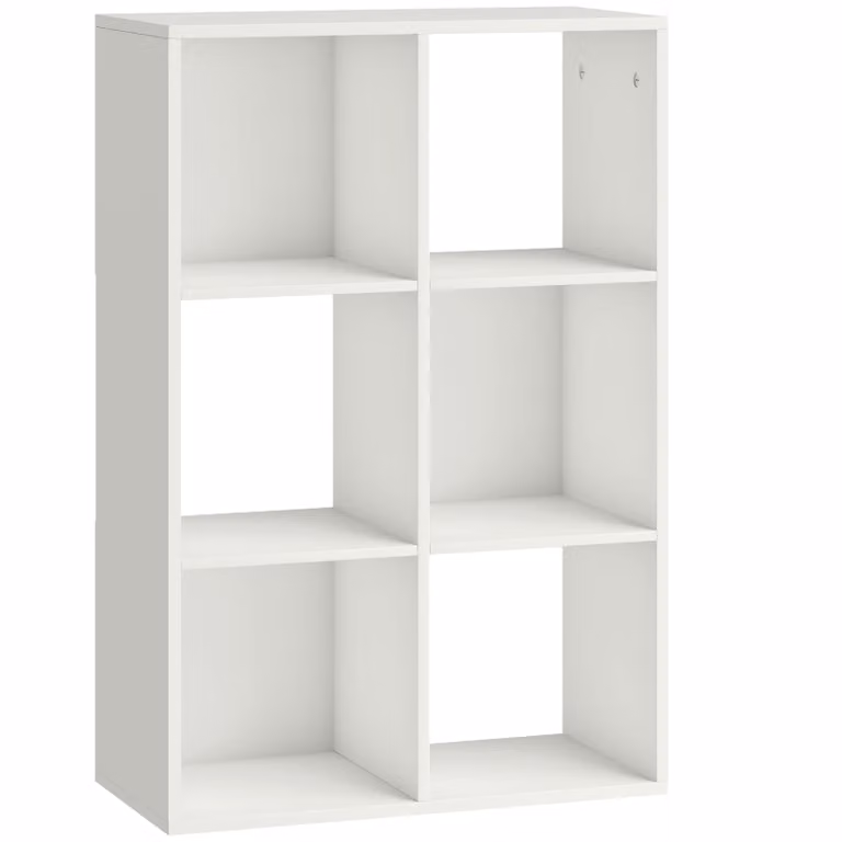 HOMCOM Boekenkast met 3 Niveaus, Smalle Staande Opbergkast voor Woonkamer, Slaapkamer of Kantoor, Wit