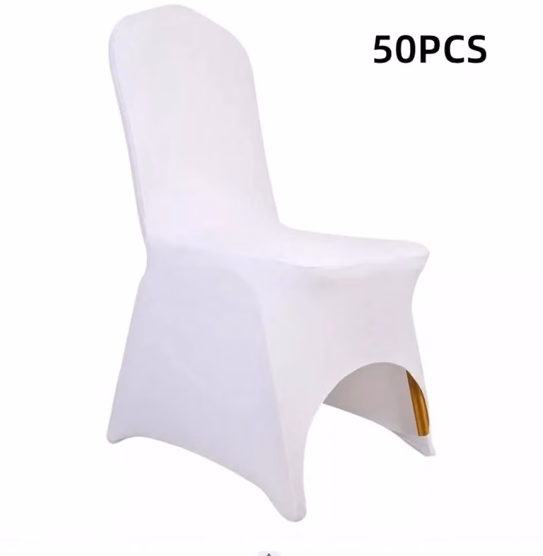 Nutrella Universele Boogvormige Stoelhoezen voor Eetkamerstoelen - 50 Stuks - Wit - Elastische Spandex