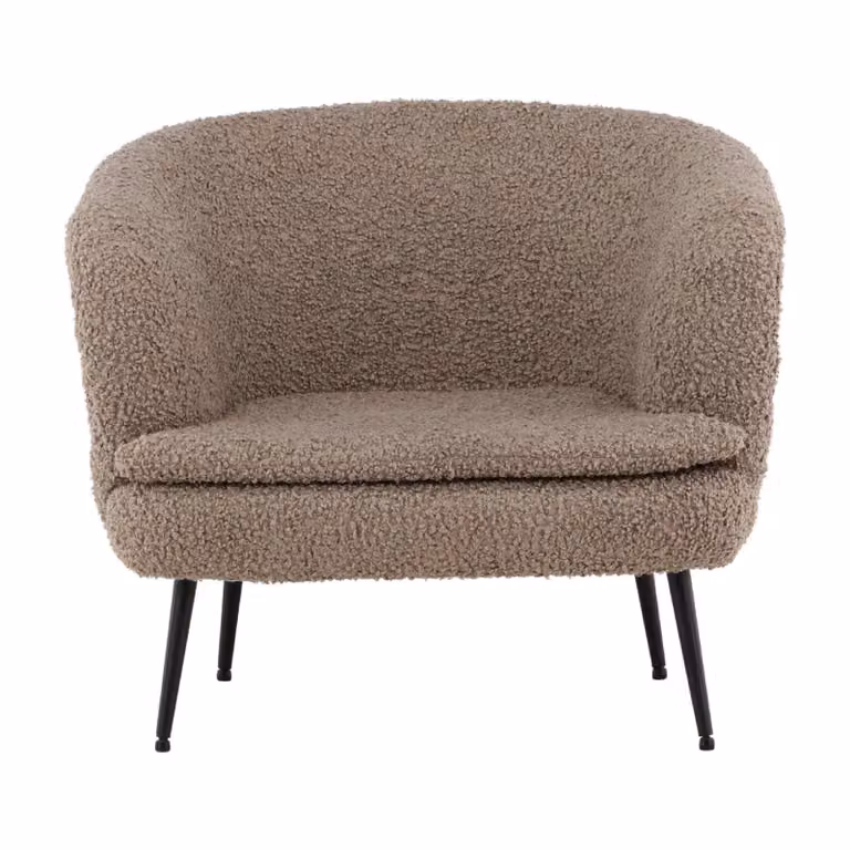 Nest of Nora Teddy fauteuil loungestoel met stalen poten - Beige