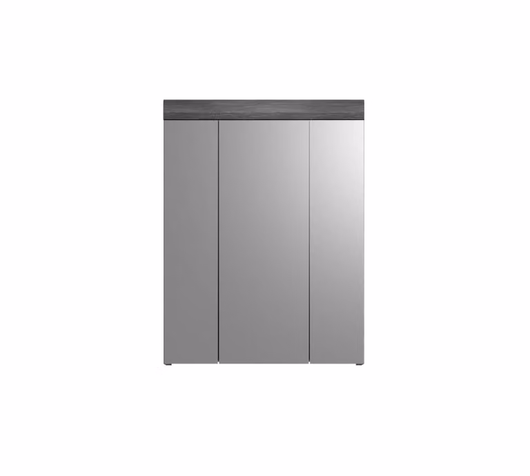 Scout badkamer set met wastafelmeubel en spiegelkast, wit hoogglans en grijs, B/D/H: 60 x 34 x 191 cm