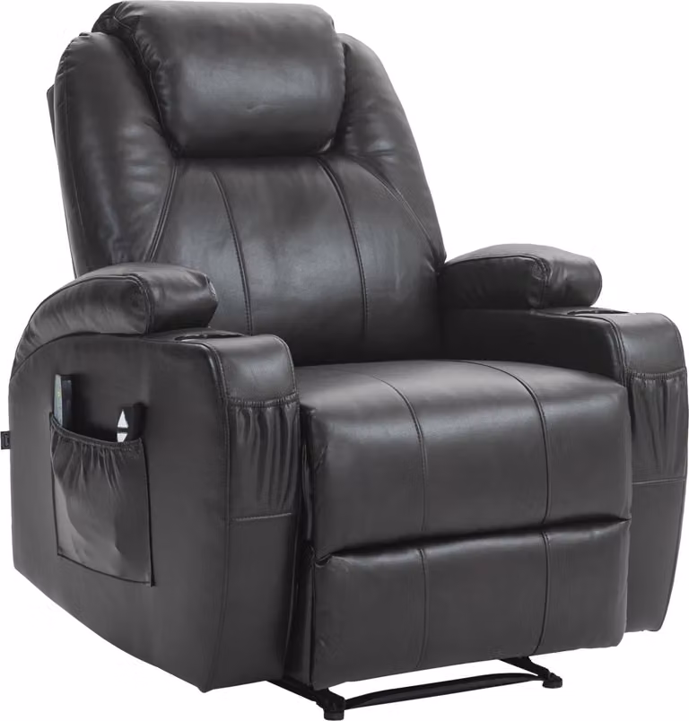 CLP Relax Fauteuil met massagefunctie en verstelbare rugleuning en voetsteun, Grijs