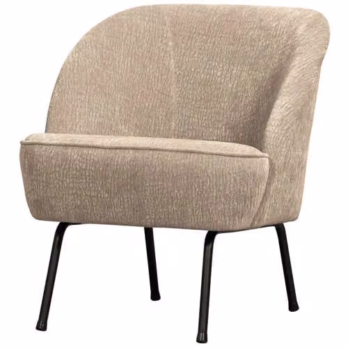 WOOOD Vogue Fauteuil Chenille - Bruin/Zwart - B: 69 cm, D: 57 cm, H: 70 cm