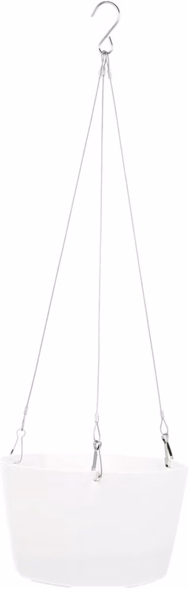 Zelfwaterende hangende bloempot en plantenbak voor aan de muur - Wit - B/D/H: 14,5 x 14,5 x 9 cm