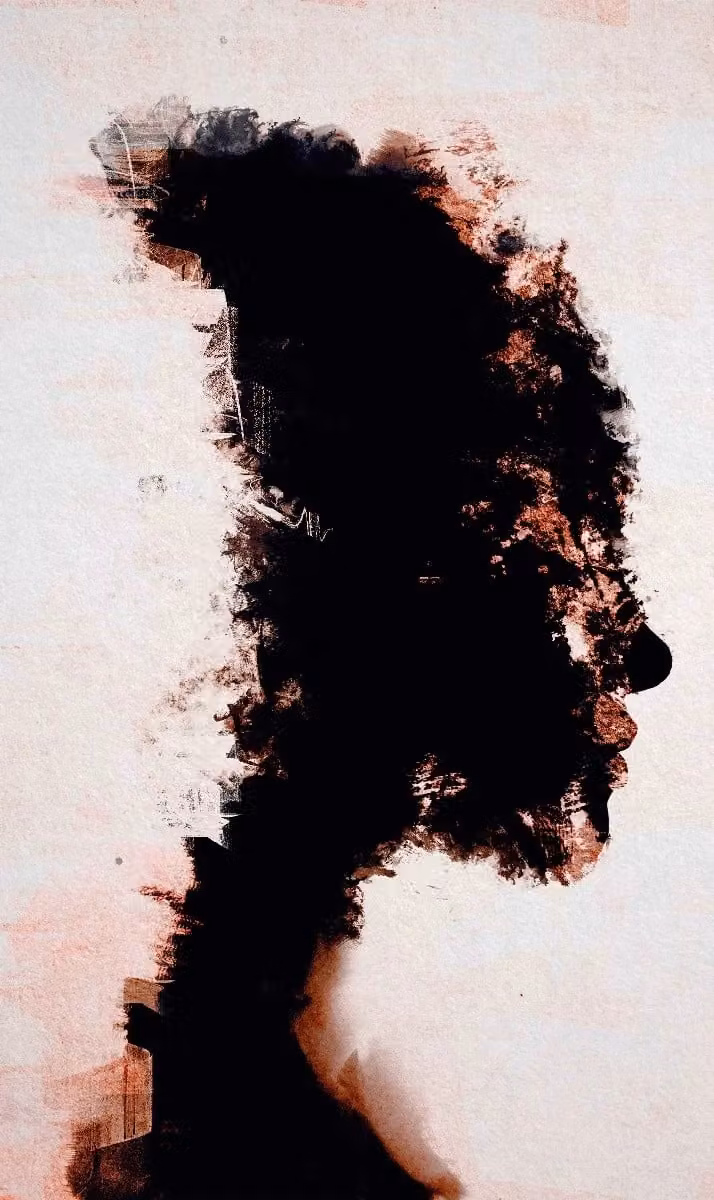 Wandkraft The Silhoutte I Abstracte Wanddecoratie Dibond Wit B: 70 cm, H: 118 cm