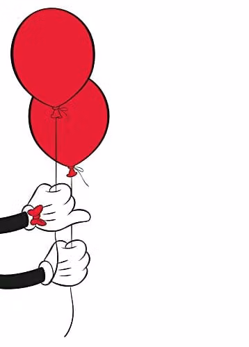 Komar Disney Mickey Mouse Balloon Poster, Multicolour, Breedte: 50 cm, Hoogte: 70 cm