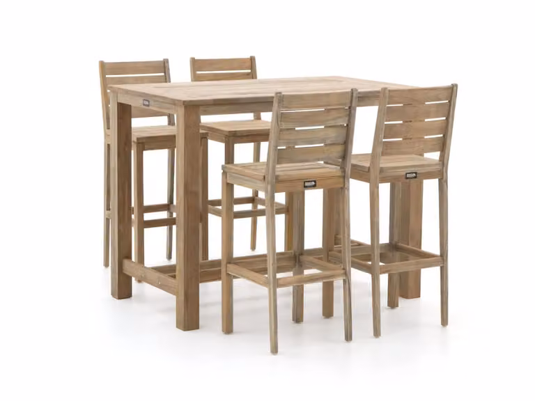 Kees Smit Barset ROUGH Tuinset voor 4 personen van bruin teakhout