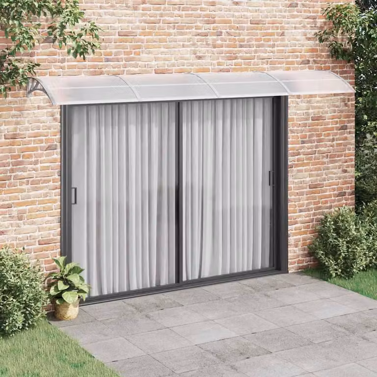 vidaXL Overkapping voor deur, grijs, 400 x 100 cm, polycarbonaat