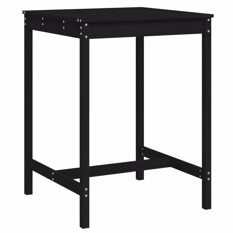 vidaXL Tuintafel van massief grenenhout, zwart, B/D/H: 82,5 x 82,5 x 110 cm