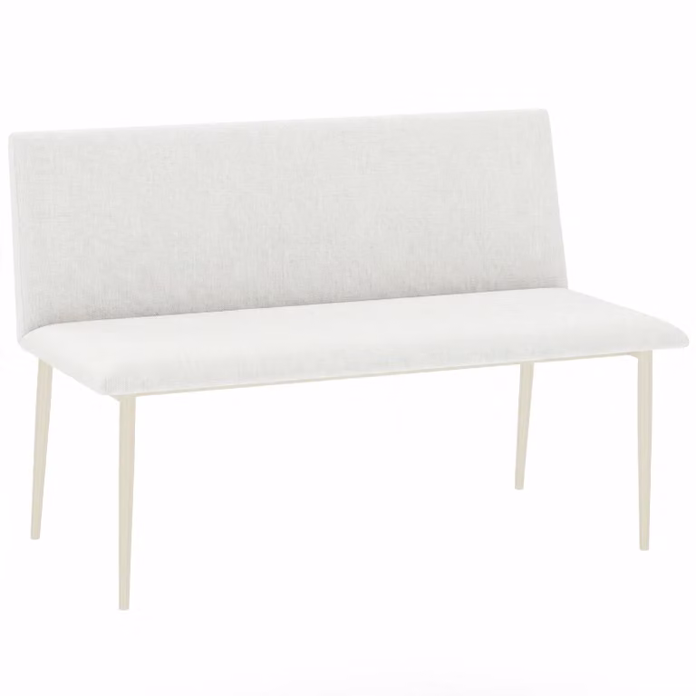 HOMCOM Eetkamerbank zonder armleuningen, linnenlook stof, beige