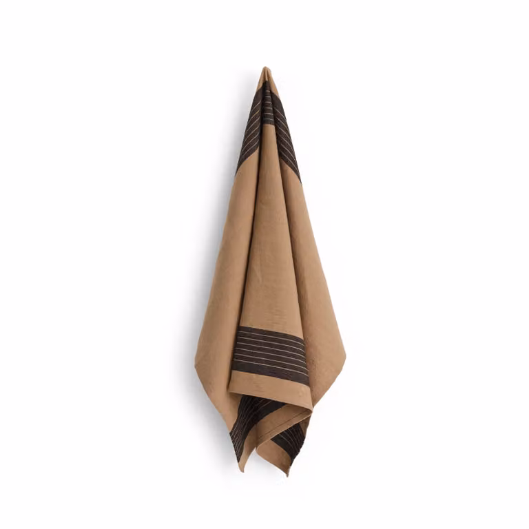 HAY Linear keukenhanddoek gestreept Mocca B: 52 cm, H: 80 cm