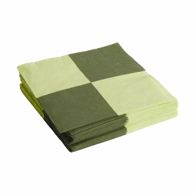 HAY Pattern Dinner Check servetten 20-pack Light green-dusty green 40 x 40 cm