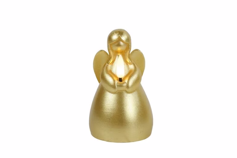 Countryfield LED engel kaars met flikkerend effect - Goud - H 11,5 cm