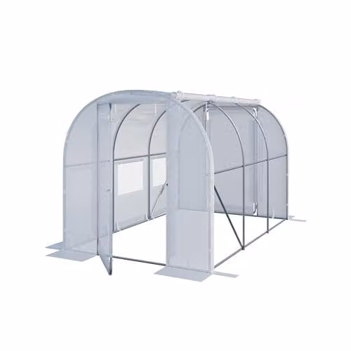 TOOLPORT Tunnelkas Tuinkas Premium 2x3m met draaideurconstructie en 180 g/m² PE-zeil wit transparant