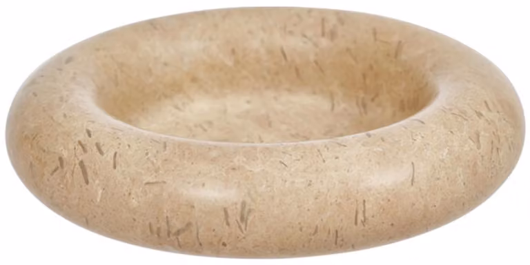 OYOY Savi marmer kaarsenhouder voor stompkaarsen en tealights Beige Ø13,8 cm