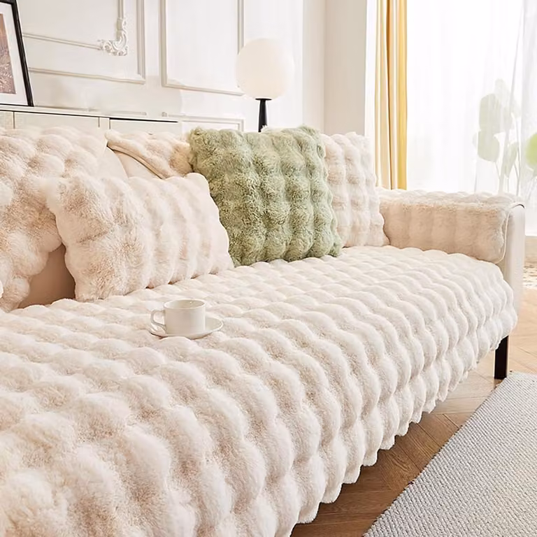 Beige Bankbeschermer Sprei met Antislip Siliconen voor je Bank - 110 x 180 cm