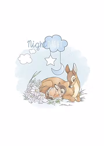 Komar Disney Bambi Good Night Poster Multicolour B: 50 cm, H: 70 cm