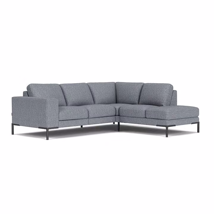 Hoekbank Senso Prominent - Lichtblauw - Stof - Modern - Rechtsmodel