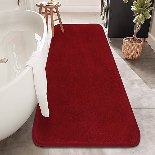 Rururug Badkamermat - Rood - Microvezel - Antislip - 50 x 120 cm