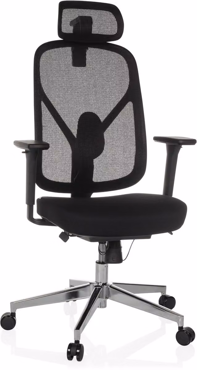 hjh OFFICE RALOO PRO Bureaustoel met mesh rugleuning en stoffen zitting, zwart