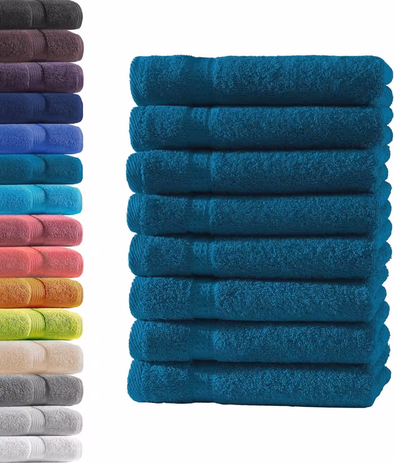 Set van 8 premium badstof gastendoeken van 100% katoen, 500 g/m²