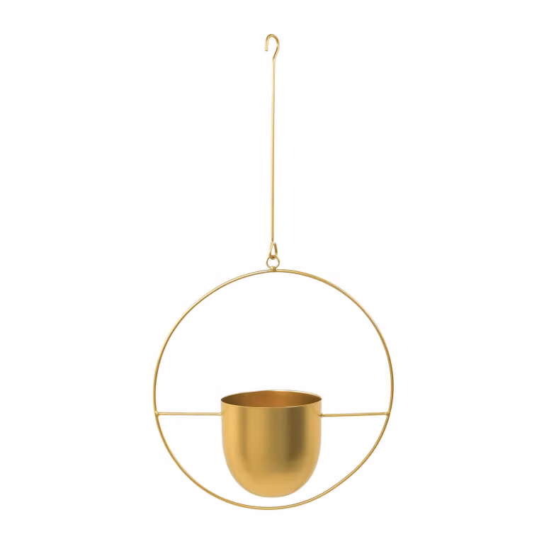 QUVIO Hangende bloempot - Metaal - Goud