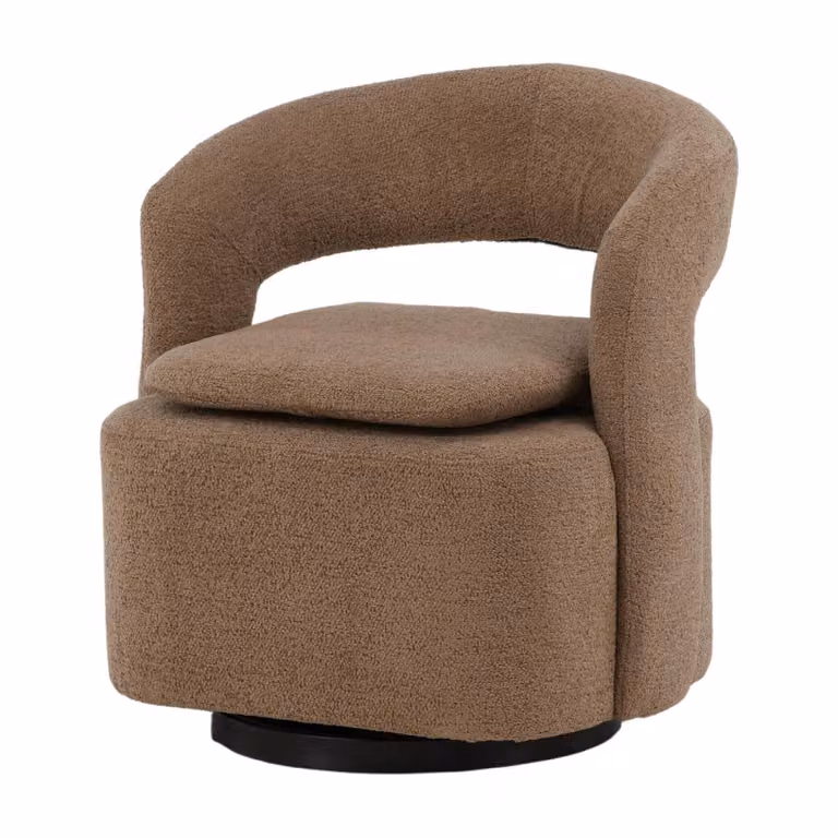 Nest of Nora Ellan Draaibare Lounge Fauteuil - Bruin Bouclé