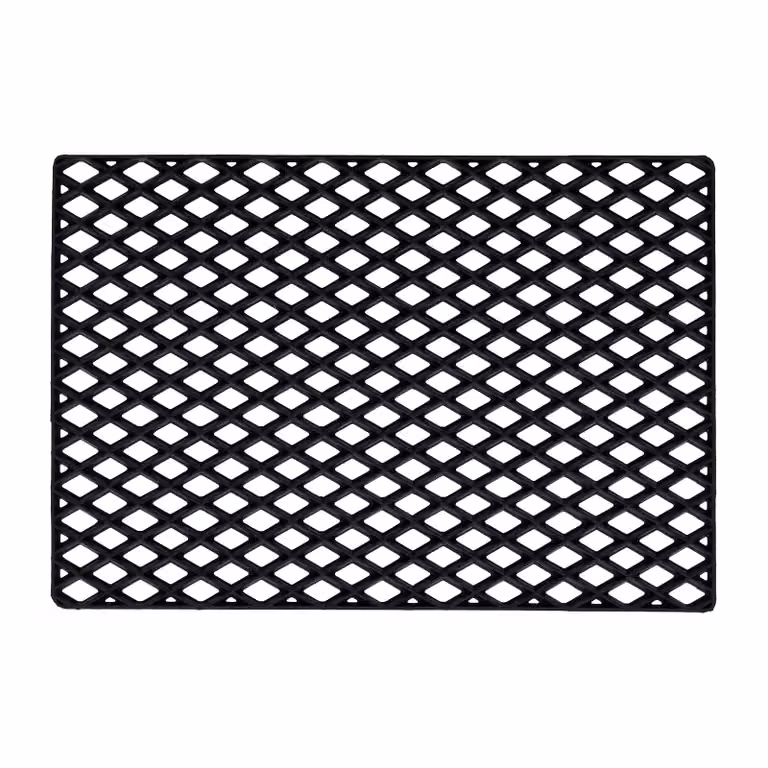 Dixie Black grid deurmat 45 x 75 cm