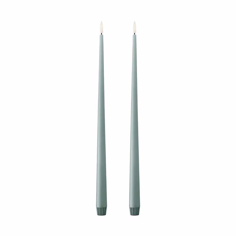 Ester & Erik Taper kaars LED 2-pack Jade stone, 40 cm