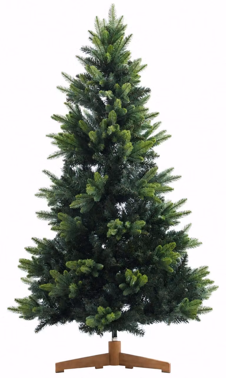 Zelsius Kunstkerstboom met houten voet, 220 cm, zeer natuurgetrouw