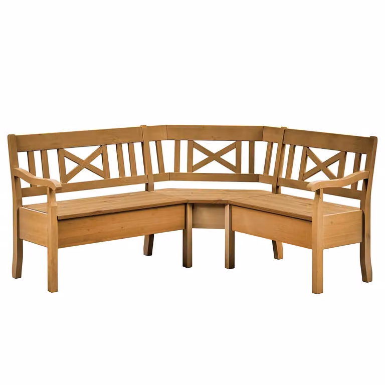 home24 Hoekzitbank bruin van geloogd grenenhout B/D/H: 69 x 93 x 69 cm