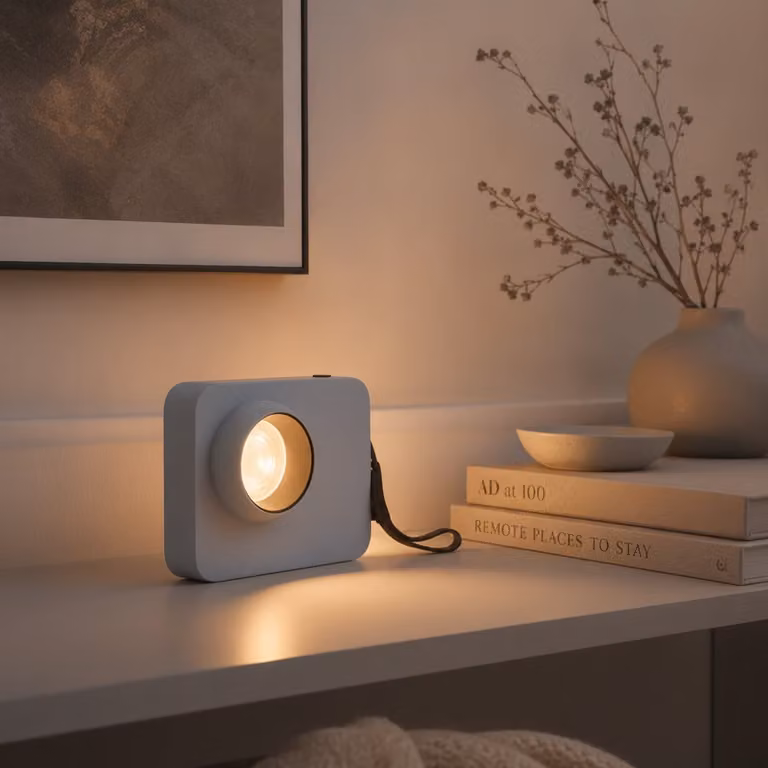 Lyora Kedros oplaadbare LED tafellamp grijs/blauw B: 14 cm, D: 11 cm, H: 5 cm