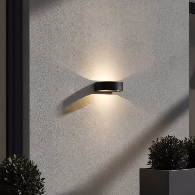 Artdelight Sharp Wandlamp Up/Down Aluminium Zwart/Grijs Modern LED Warm Wit