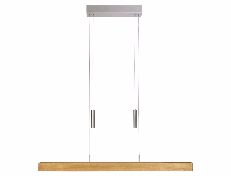 HerzBlut Leonora Hanglamp van hout en metaal met LED, 85 cm