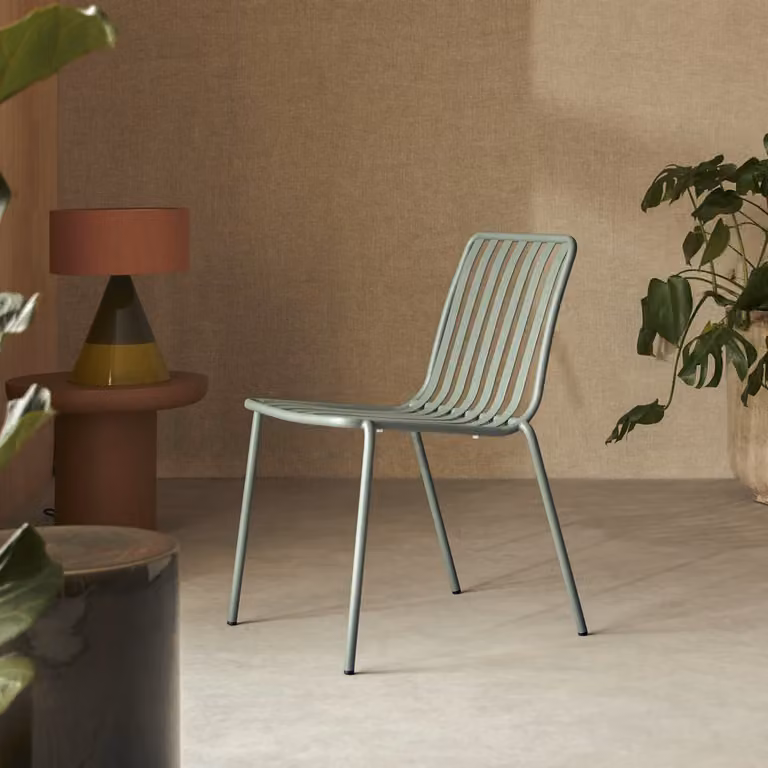 Tikamoon Gaby moderne stoel - Groen - Metaal - B/D/H: 58 x 45,5 x 79,5 cm