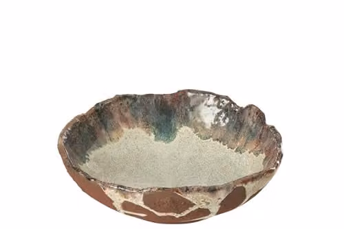 J-Line Naga Decoratief Plateau Keramiek Roest/Bruin Medium