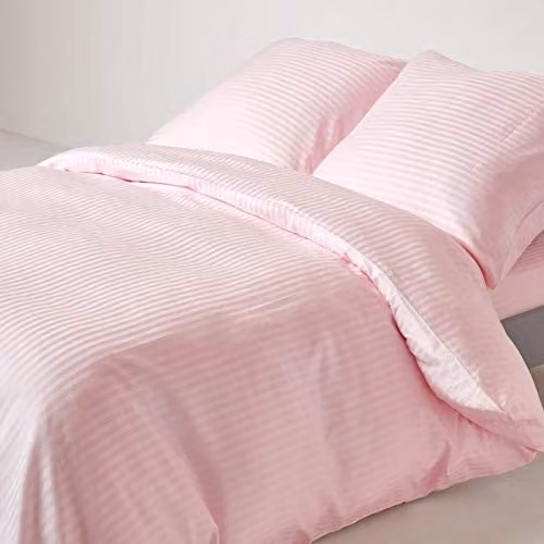 Homescapes Egyptisch Katoenen Dekbedovertrekset met Kussenslopen, Roze, 240 x 220 cm, 2 stuks kussenslopen 80 x 80 cm