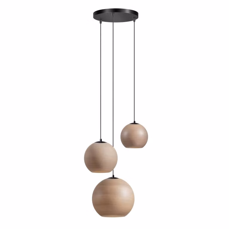 ETH Orb Saturn 3-lichts hanglamp rond met uniek effect - zwart