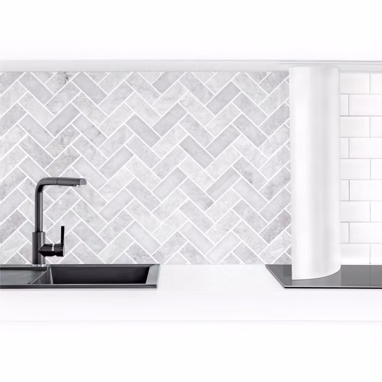 home24 Keukenachterwand Tegels Zigzag Premium Grijs Kunststof 50 x 50 cm