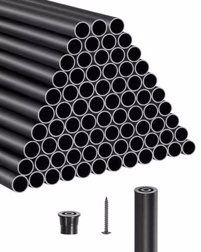 VEVOR Set van 101 aluminium trapleuningen, matzwart, Lengte: 66 cm