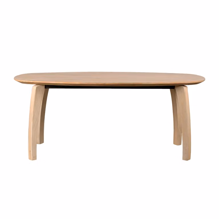 Lewis & Loft Bureau Luna - Deens ovaal - FSC mangohout - Breedte: 220 cm, Diepte: 110 cm, Hoogte: 76 cm - Naturel