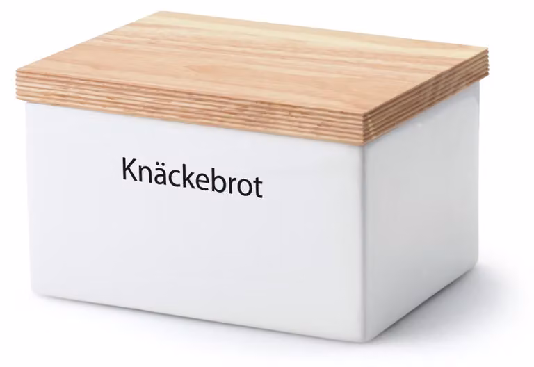 Continenta voorraadpot van keramiek, wit, B: 17,5 cm, D: 13,5 cm, H: 11 cm