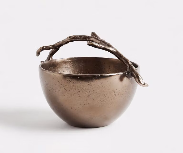 Delife Schaal Ramina Gegoten Aluminium Mokka Bronze B29 x D21 x H19 cm