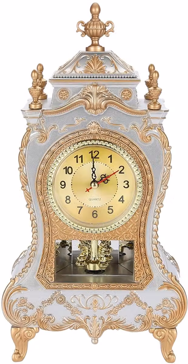Vintage Stijl Analoge Tafelklok en Wandklok voor Huis of Hotel - Wit
