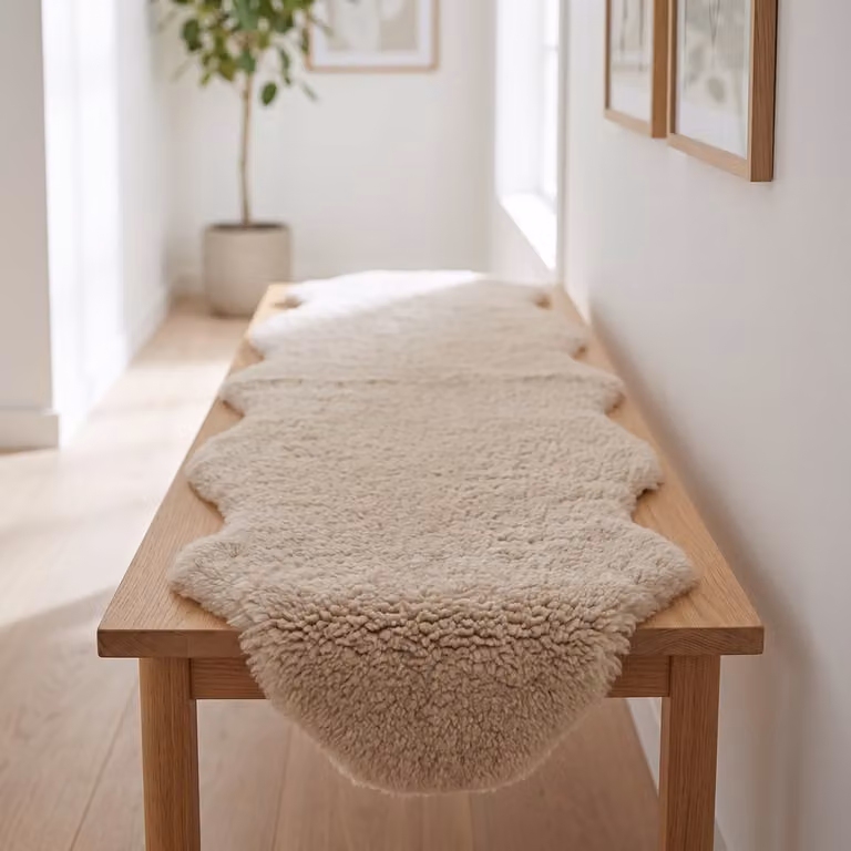 Sheepskin House Dubbele Nieuw-Zeelandse Schapenvacht Curly Kortharig 170 x 60 cm