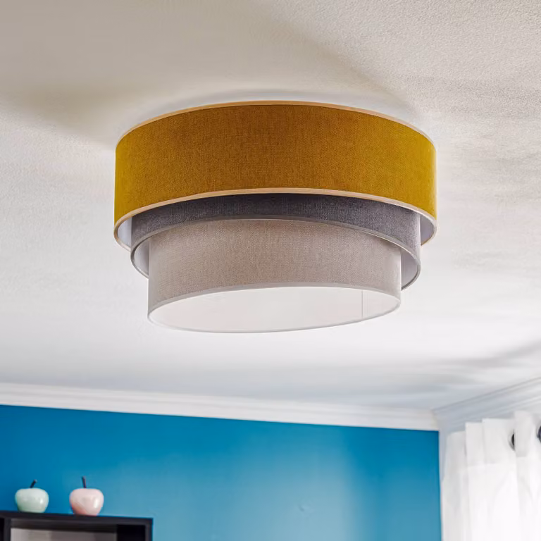 Duolla Plafondlamp Pastell Trio - Dimbaar - Geel, Oranje en Grijs - Textiel - Modern